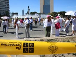 La manifestación transcurrió de manera pacífica y sin afectar el paso de ciclistas ni de las personas que transitaban por la Vía RecreActiva. ESPECIAL
