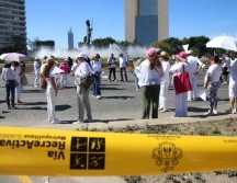 La manifestación transcurrió de manera pacífica y sin afectar el paso de ciclistas ni de las personas que transitaban por la Vía RecreActiva. ESPECIAL
