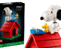 Con un total de 964 piezas, el modelo permite construir la icónica caseta roja con elementos interactivos. Incluye una figura articulada de Snoopy en distintas posiciones y la figura de Woodstock.