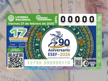 La edición número 2874 se celebra este viernes 27 de febrero de 2026. ESPECIAL/LOTERÍA NACIONAL