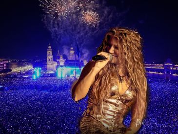 Esta fue una de las grandes polémicas en el concierto de Shakira del día de ayer. AP / Marco Ugarte