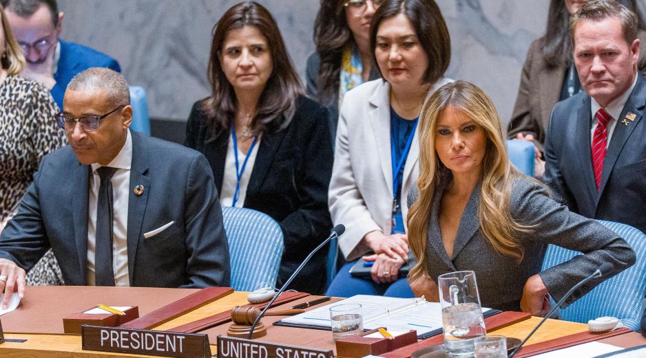 La primera dama de Estados Unidos, Melania Trump, presidió este lunes una sesión del Consejo de Seguridad de la ONU. EFE/ A. Colmenares.