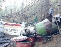 También, cuatro reactores, dos molinos de aluminio, 23 tanques de gas LP de 30 litros, un colador, cuatro cuadritanques de mil 200 litros y tres tinas de 600 litros. ESPECIAL / Semar