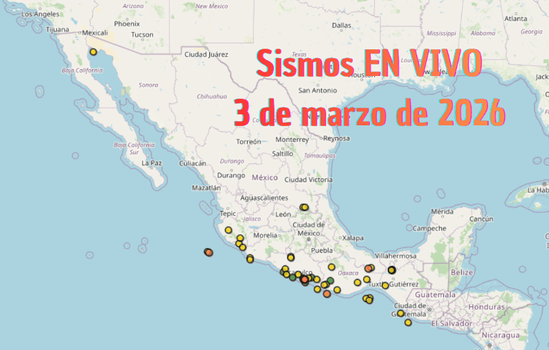 EN VIVO | Sismos en México | Martes 3 de marzo. ESPECIAL / SSN