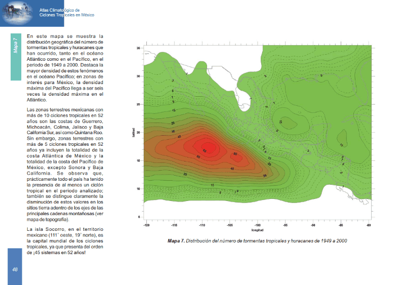 Atlas climatológico de ciclones tropicales en México / Cenapred&nbsp;