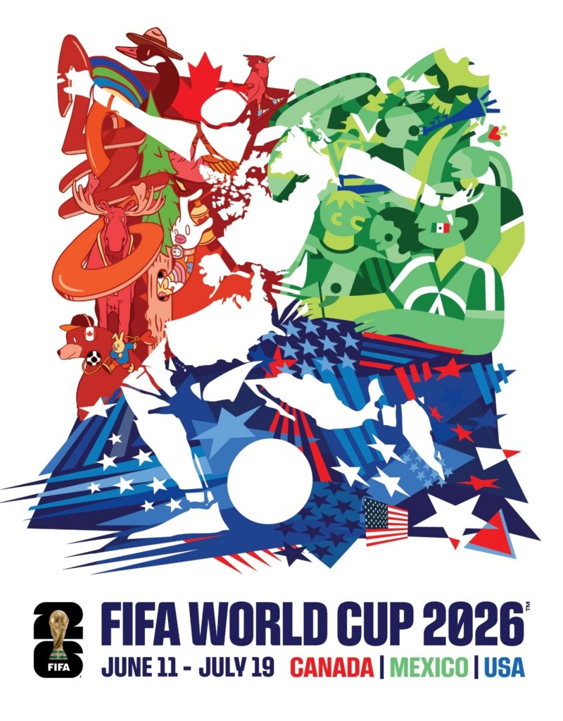  Fotografía cedida por la FIFA que muestra el póster oficial de la Copa Mundial de la FIFA 2026. La FIFA presentó este martes el póster oficial del Mundial 2026. EFE / FIFA 