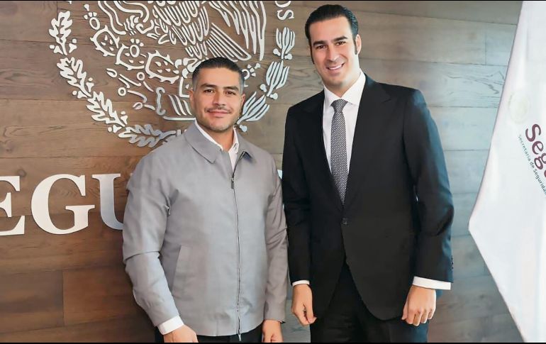 Omar García Harfuch y Miguel Torruco durante el anuncio de la incorporación del nuevo subsecretario de Prevención de las Violencias. ESPECIAL
