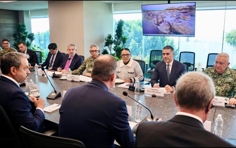 El secretario de Seguridad y Protección Ciudadana sostuvo una reunión con representantes de la FIFA, autoridades federales y autoridades de la Ciudad de México. EFE/ Secretaría de Gobernación.