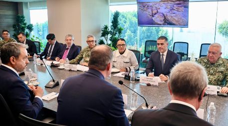 El secretario de Seguridad y Protección Ciudadana sostuvo una reunión con representantes de la FIFA, autoridades federales y autoridades de la Ciudad de México. EFE/ Secretaría de Gobernación.