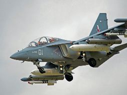 YAK-130, un avión de combate ligero, modelo que Israel aseguró haber derribado sobre Teherán. AFP