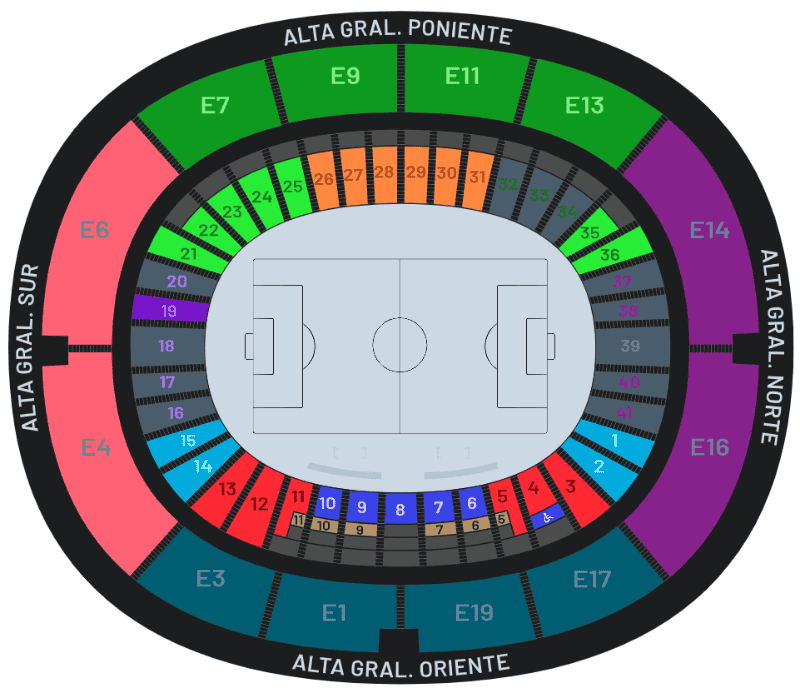 Localidades en el Estadio Jalisco. ESPECIAL / Fanki&nbsp;