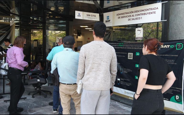 En algunos lugares del estado de Jalisco hay disponibilidad alta de citas en para el SAT en marzo. EL INFORMADOR / ARCHIVO