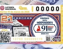 El diseño del billete del Sorteo Mayor 4005 celebró el 91 aniversario del Diario de Puebla. ESPECIAL
