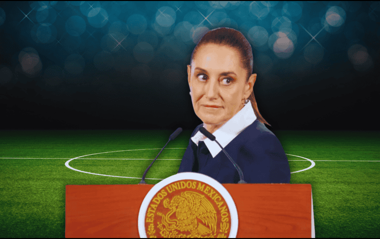 Sheinbaum aseguró que no existe ninguna notificación de que se vaya a suspender la Copa Mundial de la FIFA 2026. SUN / L. Camacho / ESPECIAL / CANVA