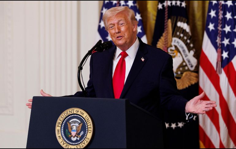 Trump destacó la positiva respuesta en la venta de entradas para los partidos. EFE/ W. OLIVER.