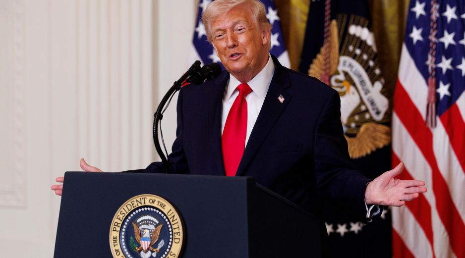 Trump destacó la positiva respuesta en la venta de entradas para los partidos. EFE/ W. OLIVER.