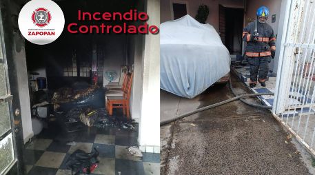 El incendio provocó la intoxicación de una persona al interior del domicilio. ESPECIAL / FACEBOOK Protección Civil y Bomberos Zapopan