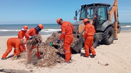 Los trabajos de saneamiento en playas presentan avances importantes y se prevé que en los próximos días puedan concluirse. ESPECIAL/Semarnat