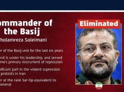La muerte de Soleimani, comandante de la milicia Basij los últimos seis años, había sido anunciada por el Ejército israelí este martes, que dijo que murió en 