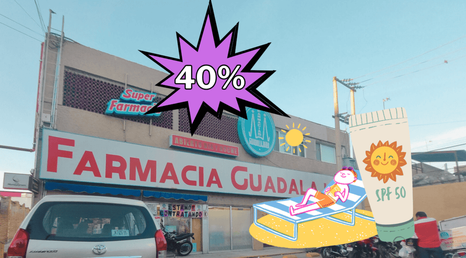 Bloqueador solar en 40 % de descuento HOY 19 de marzo en Farmacia Guadalajara