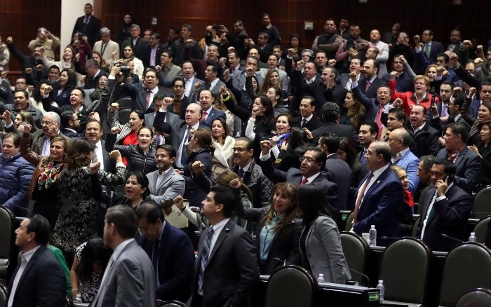 Con la mayoría del PRI, Verde Ecologista y Nueva Alianza, la Ley de Seguridad Interior fue aprobada en la C´mara de Diputados con los cambios que hizo el Senado. SUN/L. Godínez