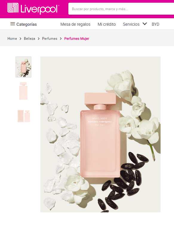 &nbsp;Musc Nude for Her de Narciso Rodriguez. CORTESÍA/Liverpool