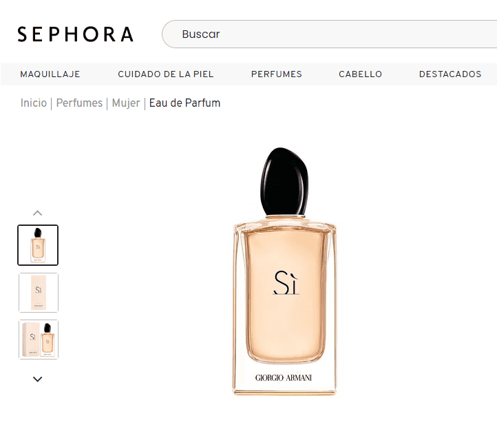 Sí Eau de Parfum de Giorgio Armani. CORTESÍA/SEPHORA&nbsp;