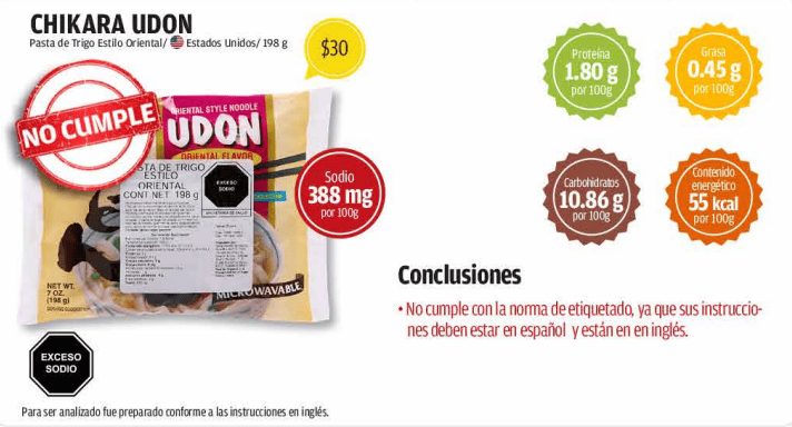 &nbsp;Fideos Udon estilo oriental. CORTESÍA/ Profeco