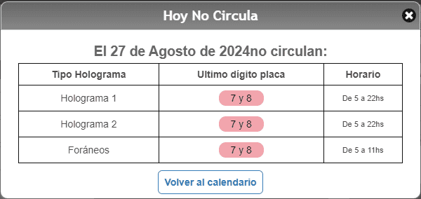 &nbsp;Estos autos son los que deberán descansar mañana. CORTESÍA / Hoy No Circula.