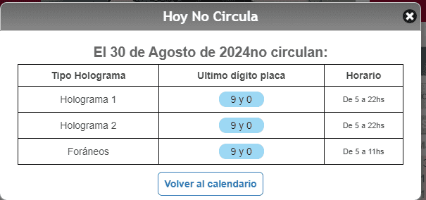  Estos autos son los que deberán descansar mañana. CORTESÍA / Hoy No Circula.&nbsp;