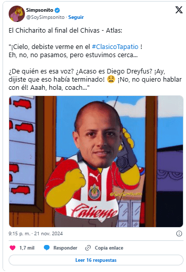  Estos son los mejores memes de la eliminación de Chivas vs Atlas del Apertura 2024 de la Liga MX. X -TWITTER-/ soysimpsonito