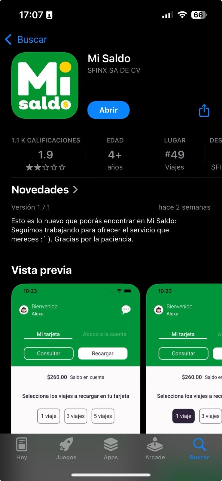 &nbsp;Aplicación de Mi Saldo en App