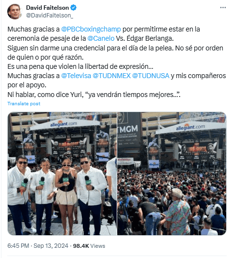 Con este mensaje David Faitelson habría confirmado estar vetado por el equipo del 