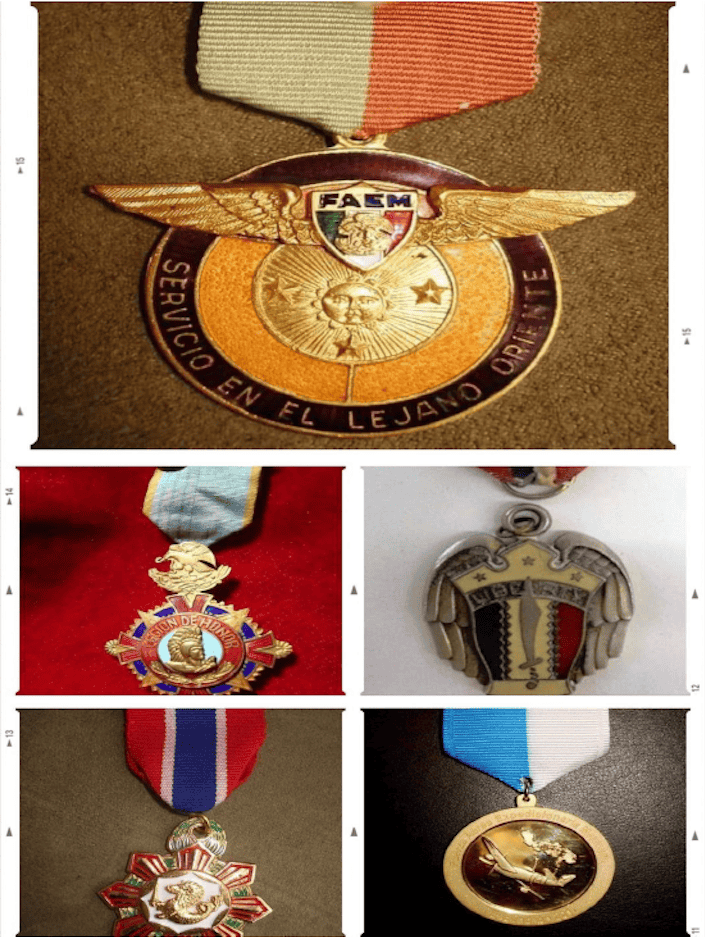El 20 de noviembre de 1945 le fue otorgada la medalla “Servicio en el Lejano Oriente”. SEDENA 