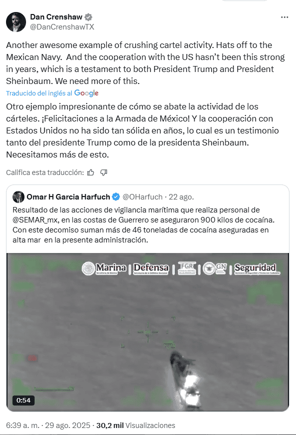 Captura de pantalla / X / @DanCrenshawTX/  