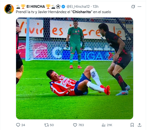  Usuarios de redes sociales reaccionaron a la actuación de Javier Hernández en el último partido. X / @El_Hincha12