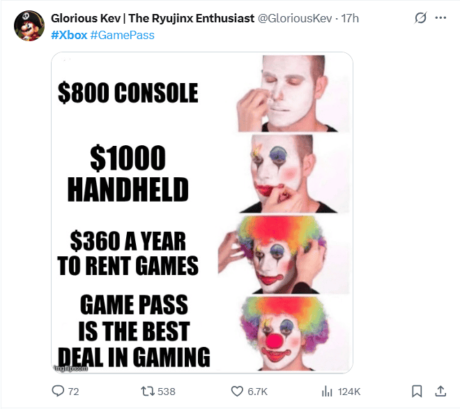  Usuarios reaccionan con humor al cambio en la tarifa de esta suscripción. X / @GloriousKev