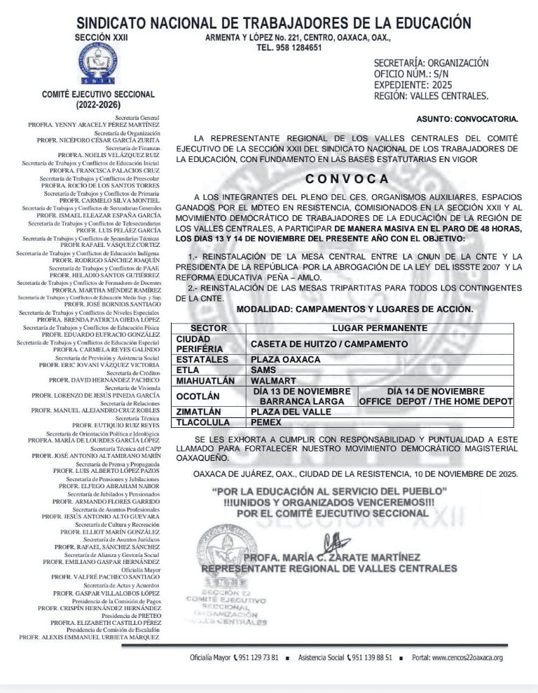  Docentes de todo el país atenderán el llamado de la CNTE a participar en un paro nacional. ESPECIAL 