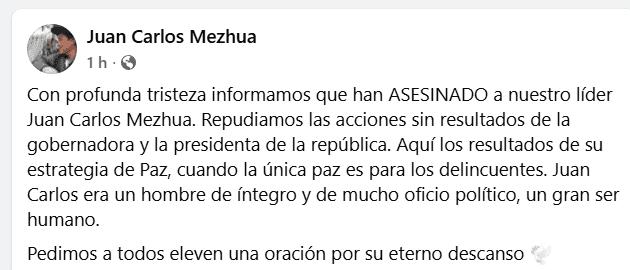 Su fallecimiento fue reportado en redes sociales. ESPECIAL 