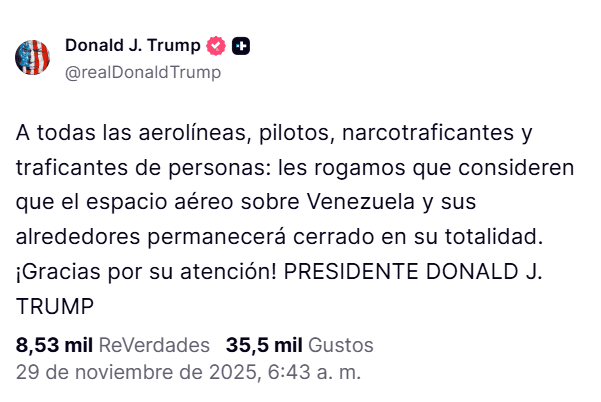 Truth Social / @realDonaldTrump 