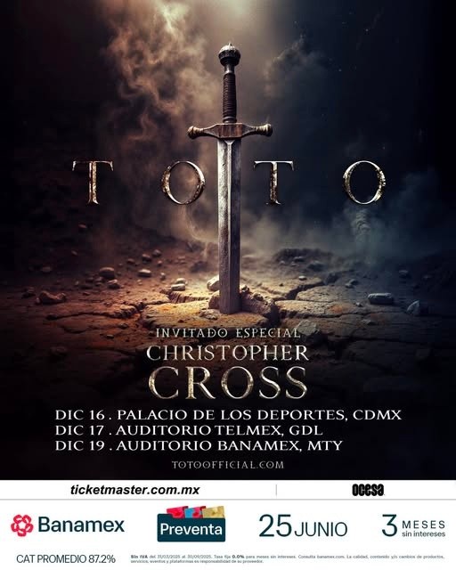 El concierto de Toto y Christopher Cross brindará una experiencia cargada de energía, virtuosismo y recuerdos para los amantes del rock. ESPECIAL 