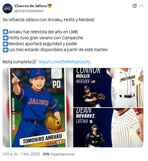 X / @charrosbeisbol&nbsp;