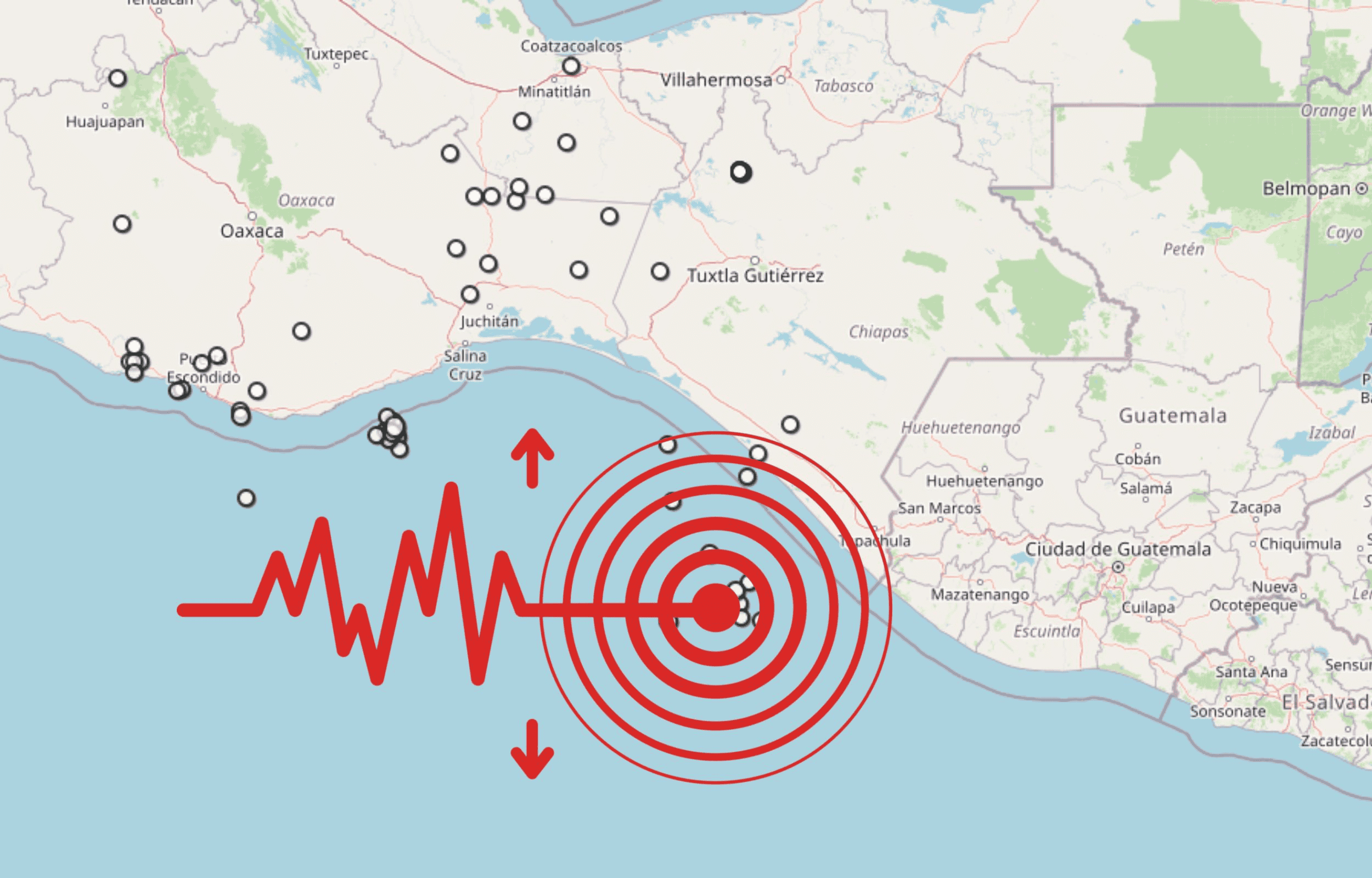  Sismo en las costas de Chiapas. ESPECIAL / SSN