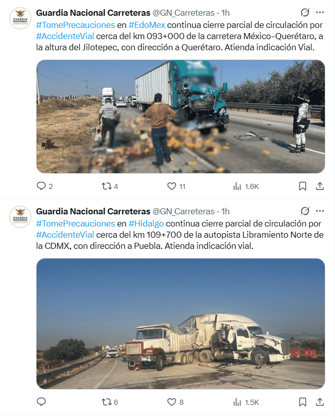  Publicaciones de la GN. X / @GN_Carreteras