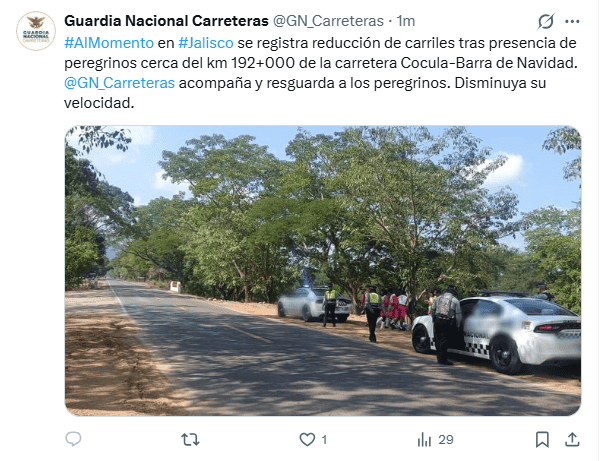  Publicación de la GN. X / @GN_Carreteras