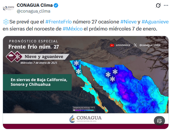 X / @conagua_clima&nbsp;