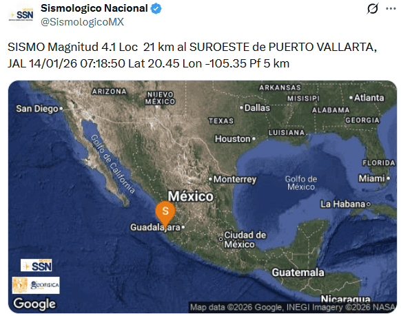 &nbsp;X / @SismologicoMX