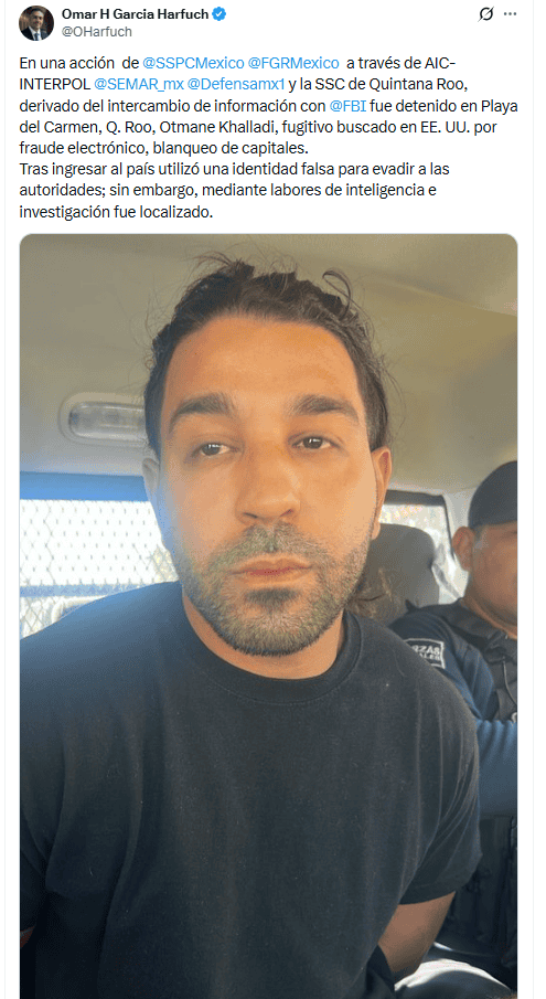 Detención de Otmane Khalladi. X / @OHarfuch&nbsp;