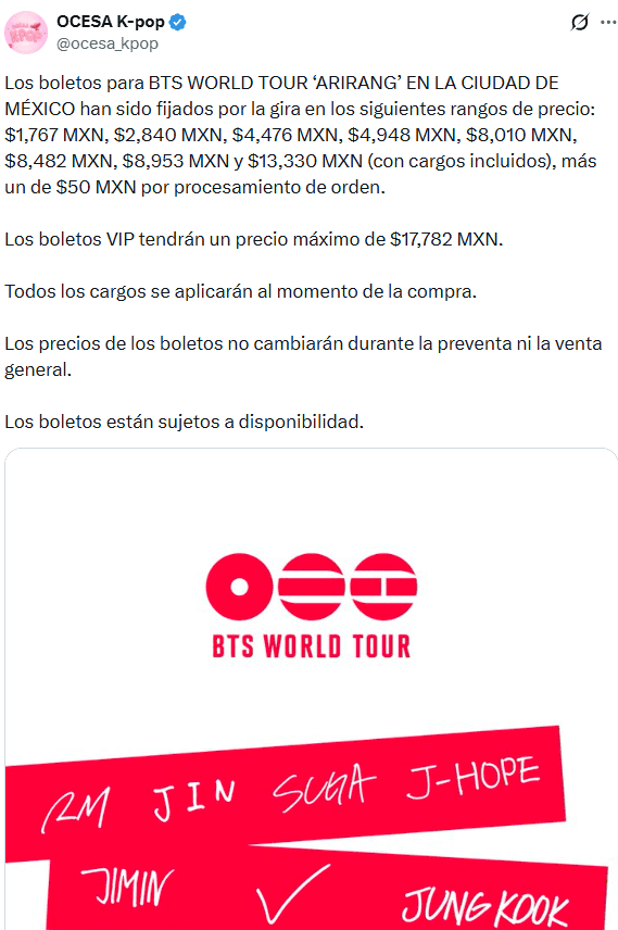 ESPECIAL / X: @ocesa_kpop&nbsp;