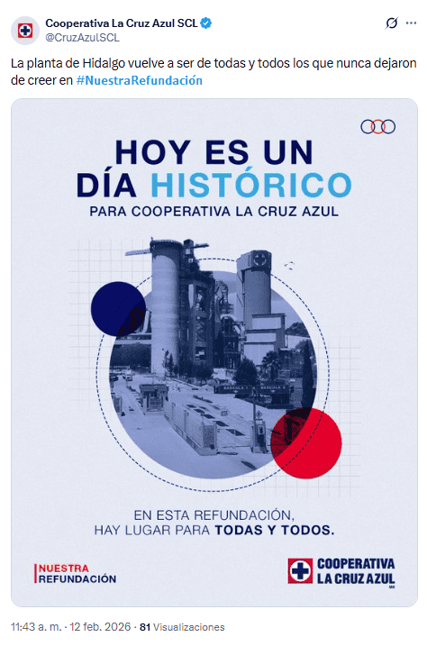 X / @CruzAzulSCL&nbsp;
